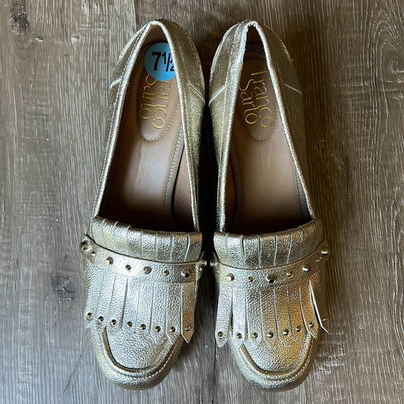 🛍️$3 in a bundle 🛍️🆕Franco Sarto Metallic Block Heels - Picture 5 of 8
